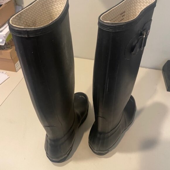 HUNTER BOOT LTD ORIGINAL TALL RAIN BOOTS *WELLIES* MATTE BLACK Size US 6M Preown - Picture 3 of 3